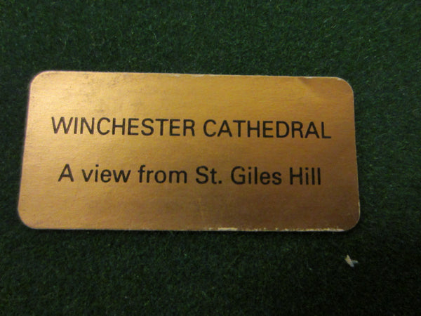 Winchester Cathedral English Glass Paperweight View From St Giles Hill - Designer Unique Finds 