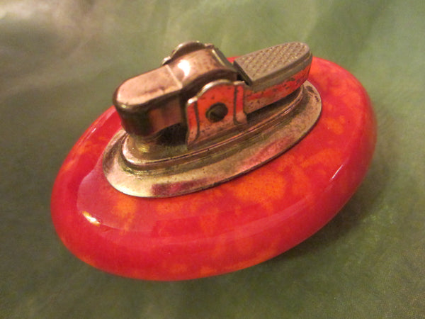 American Red Ceramic Table Lighter Marked USA