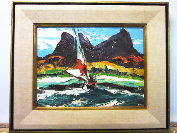 Paul Blain Henrie California Seascape Mid Century Oil on Canvas - Designer Unique Finds 
 - 1
