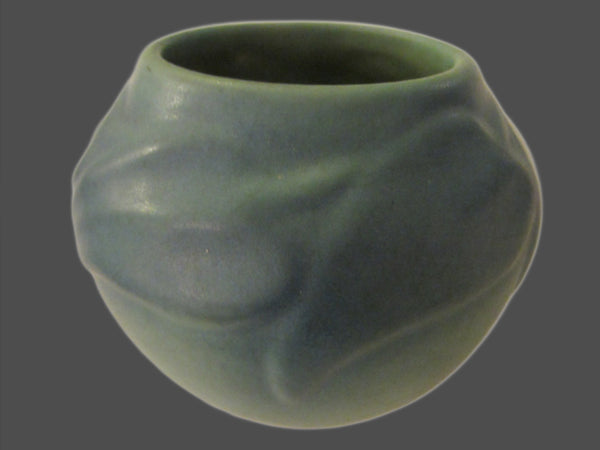 Van Briggle Ceramic Vase Leaf Decorated Green Bowl - Designer Unique Finds 