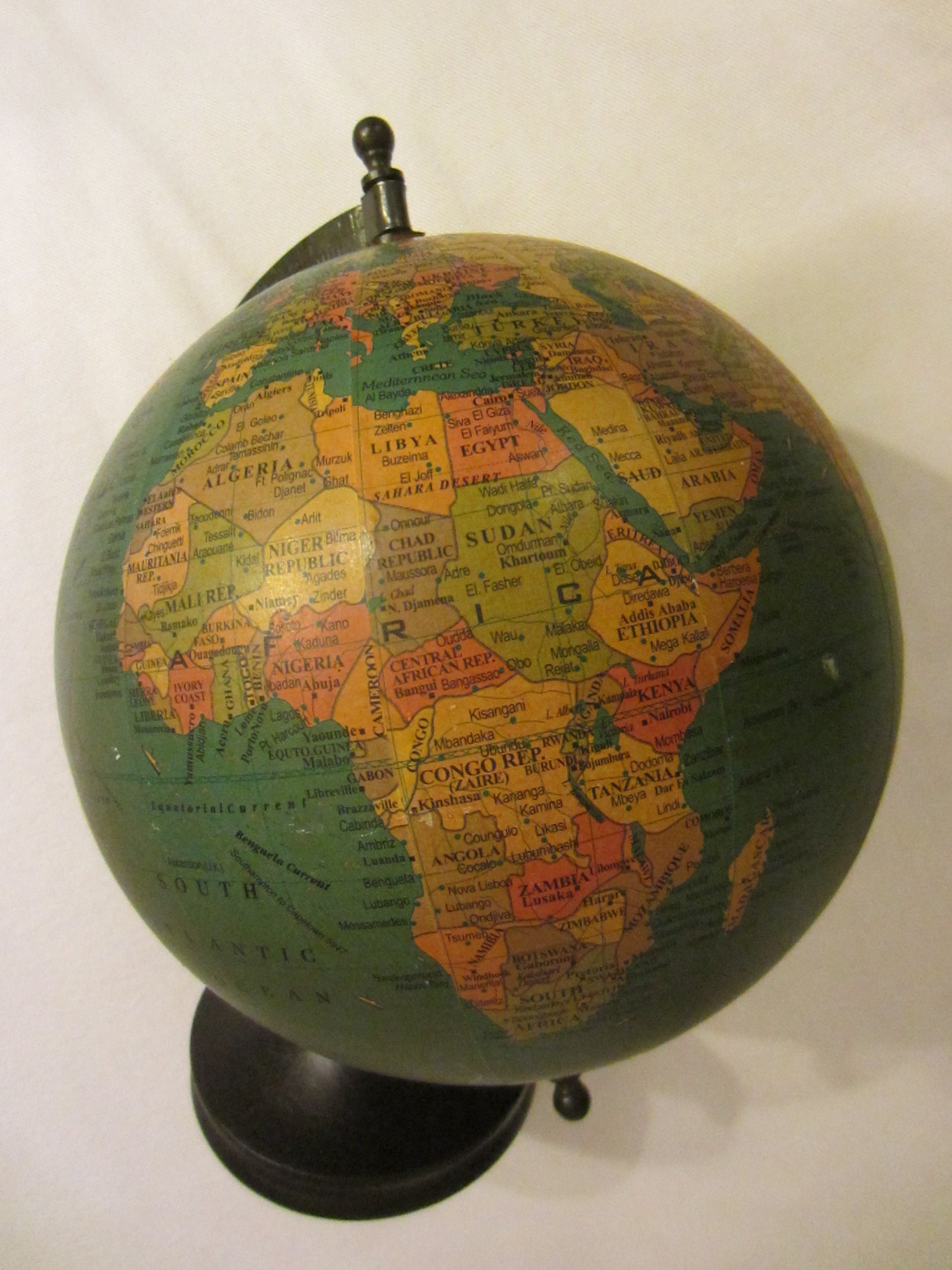Legend Metal World Globe Wood Stand - Designer Unique Finds
