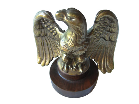 Art Deco Bronze Bald Eagle Mahogany Candle Holder - Designer Unique Finds 
 - 1
