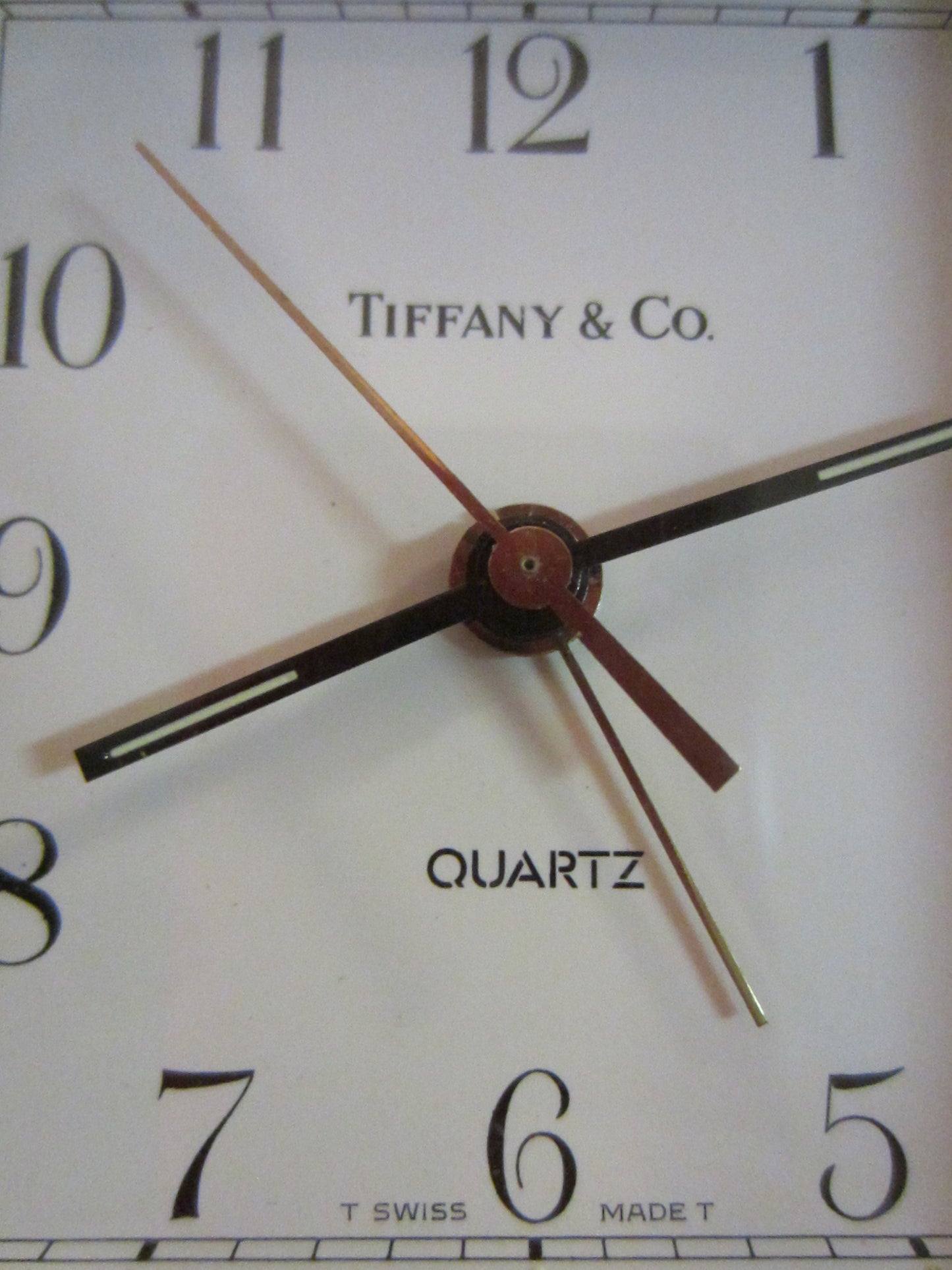 Tiffany & Co Alarm Clock Switzerland Square Brass Quartz - Designer Unique Finds
