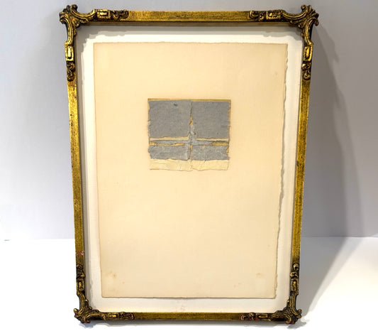 Contemporary Mix Media Abstract Textile Art Framed Gouache