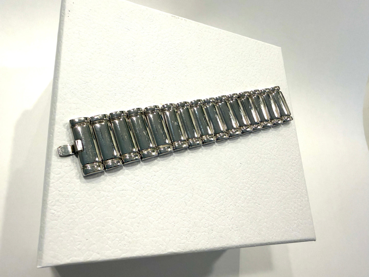 St. John Silver Metal Link Bracelet With Hallmark