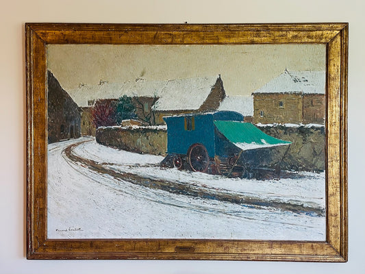 Fernand Alexis Lambert Farm Scene Impressionist Oil On Canvas Medaille Anteiurement