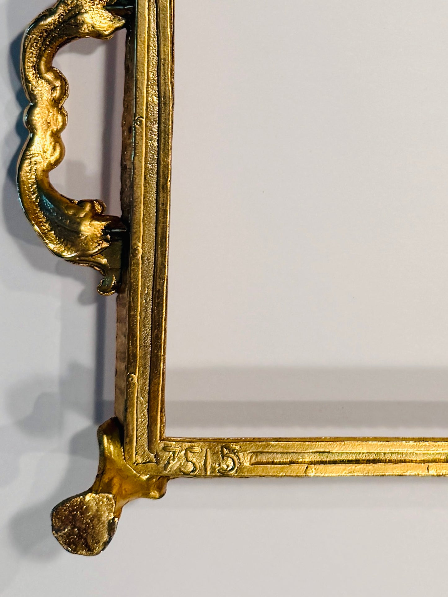 Italian Style Gilded Vintage Glass Base Double Handles Twisted Rope Vanity Tray