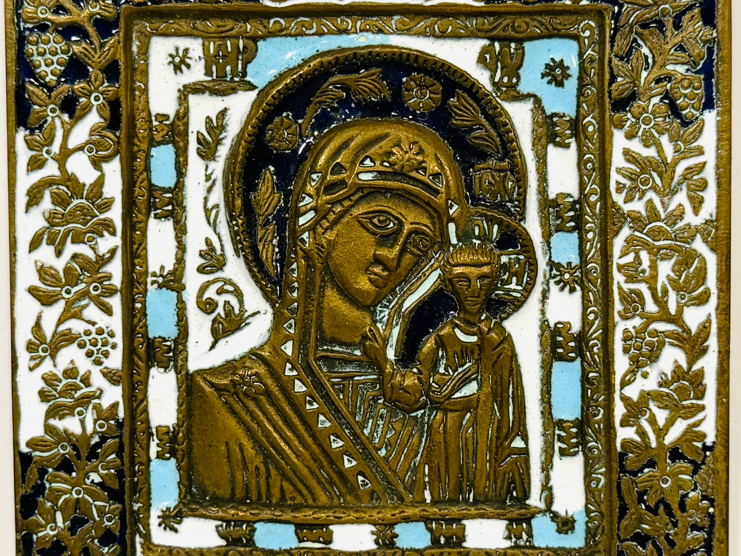 Madonna Child Iconographie Des Renditions de Chevetogne Bronze Icon