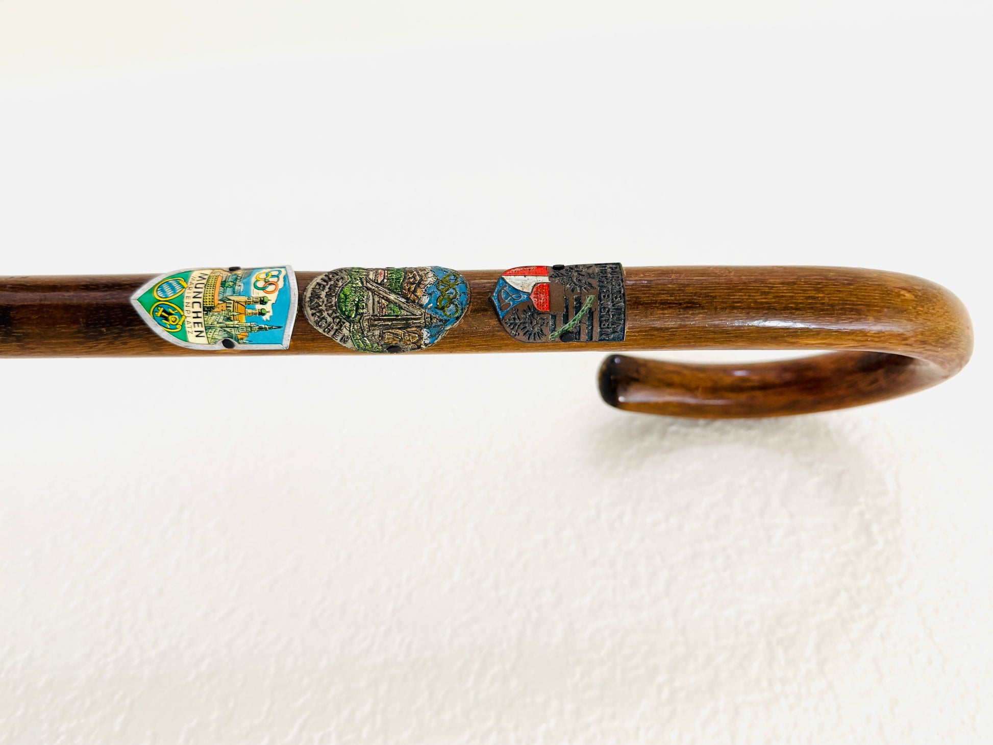 Munich Olympic 1972 Enamel Shields Symbols Walking Stick