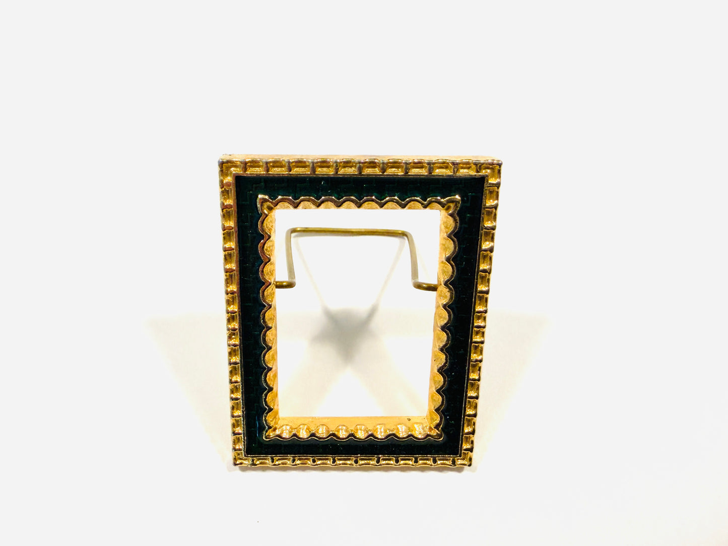 Miniature Green Enamel Gild Decorative Picture Frame