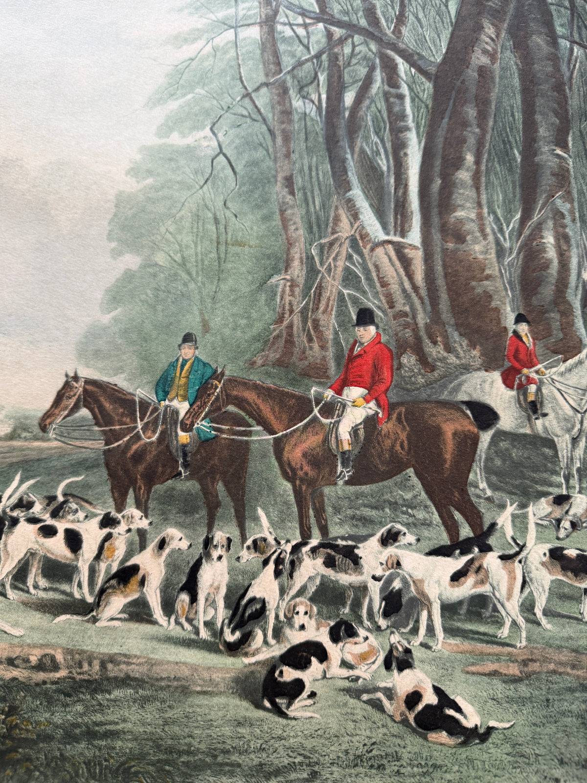 Vintage Hunting Equestrian Print Titled The Meet At Blagdon Horse By Thomas Lupton