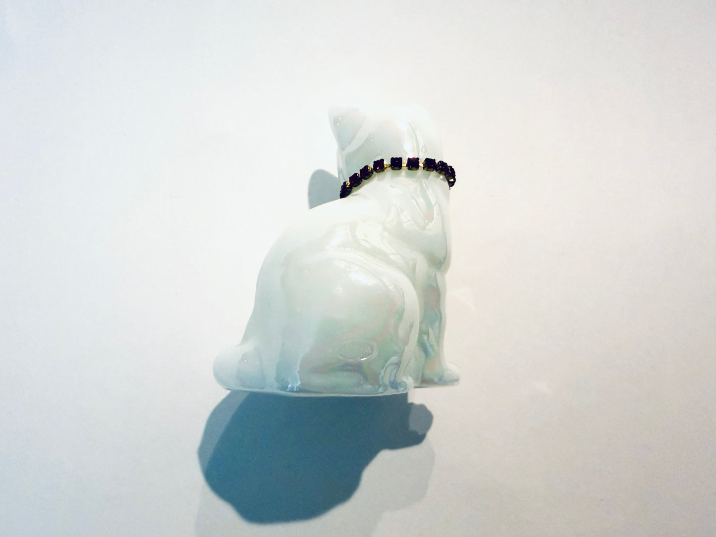 Vintage Fenton Art Glass Opalescent Calendar Cat Signed By Artist