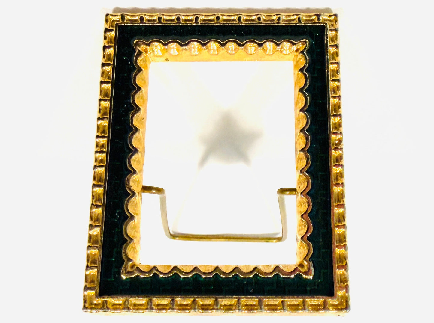 Miniature Green Enamel Gild Decorative Picture Frame