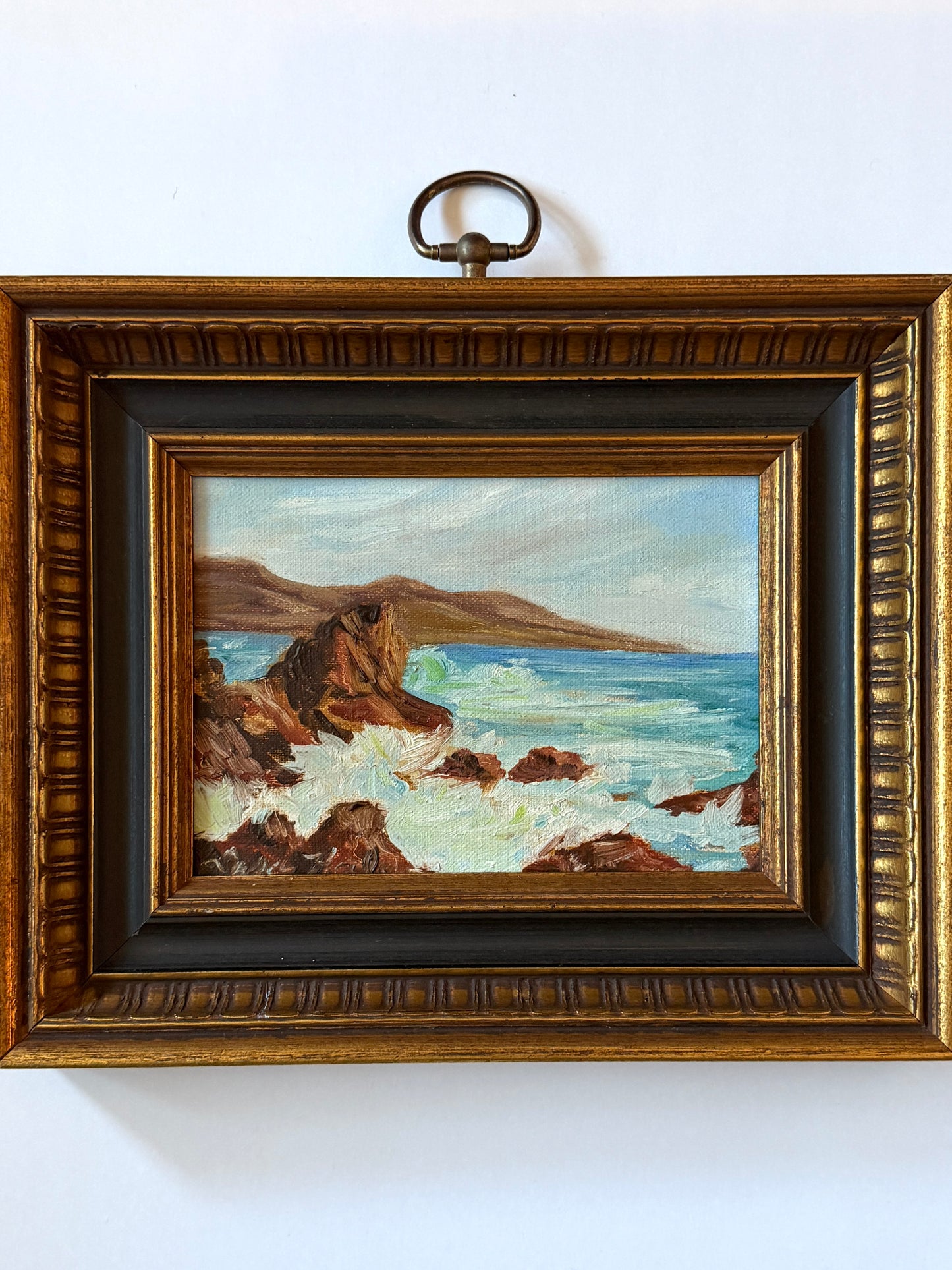 Coastal Scene Seascape Impressionist Oil On Canvas Board