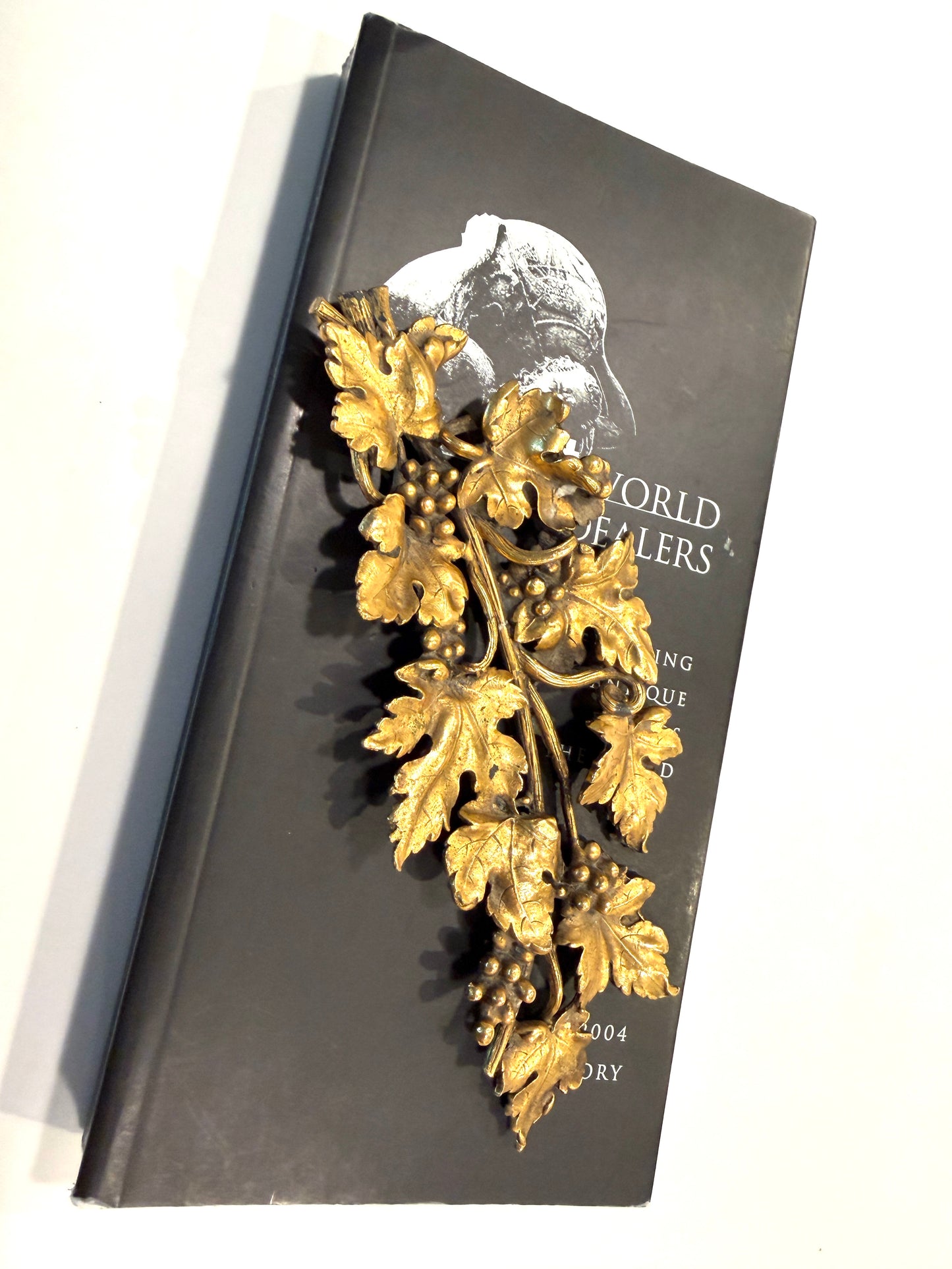 Bronze Grape Decorating Gilded Leaf With Cluster Berries