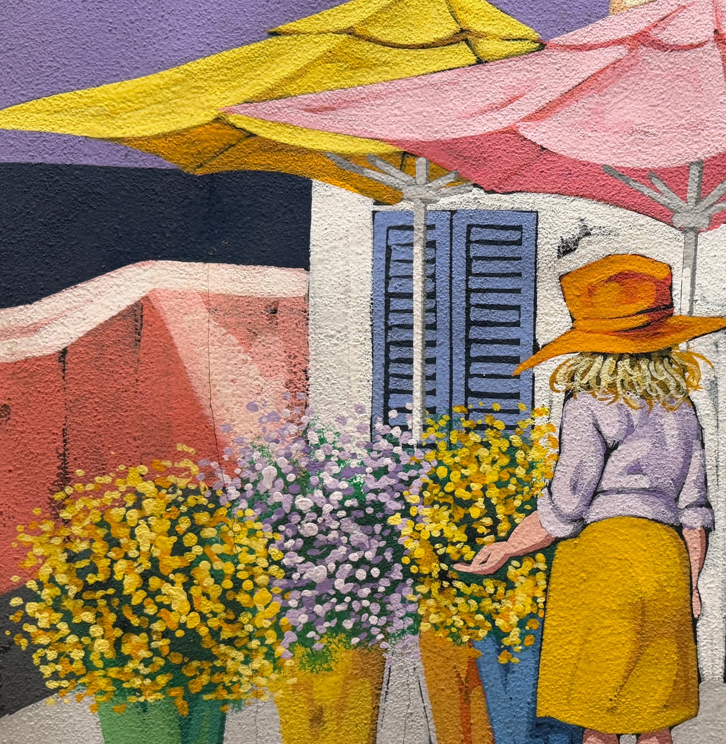 Impressionist Gouache On Paper Two Women In The Courtyard Signed Watercolor