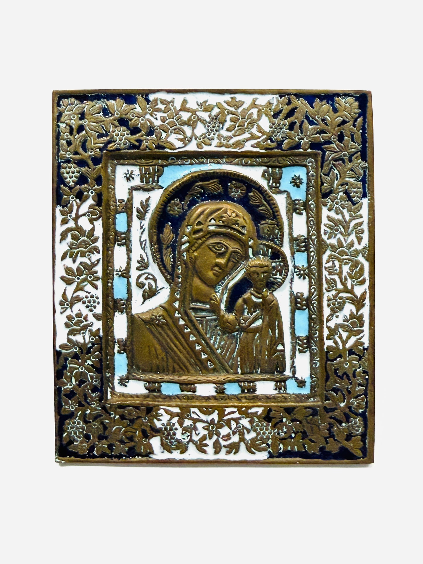 Madonna Child Iconographie Des Renditions de Chevetogne Bronze Icon