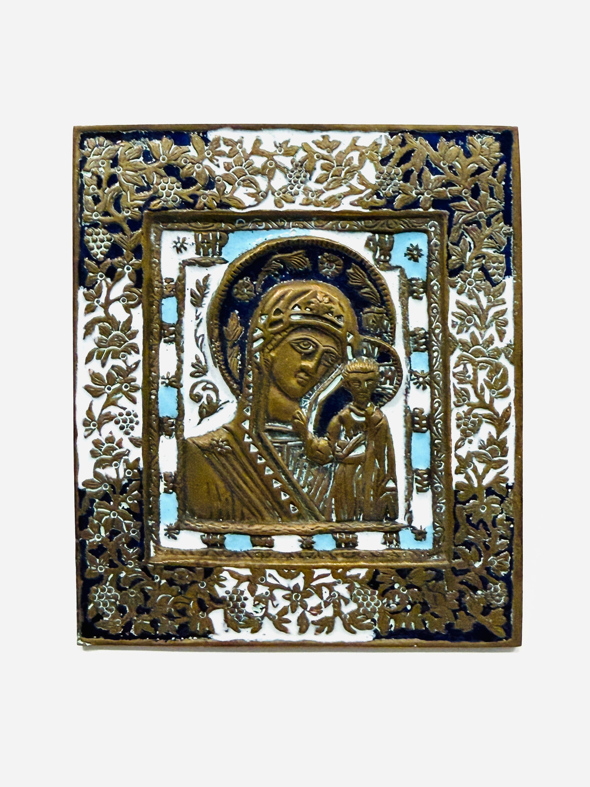 Madonna Child Iconographie Des Renditions de Chevetogne Bronze Icon