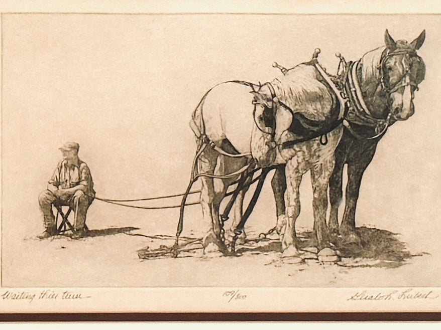 Gualoh Lubeck Waiting Their Turn LE Signed Equestrian Lithograph