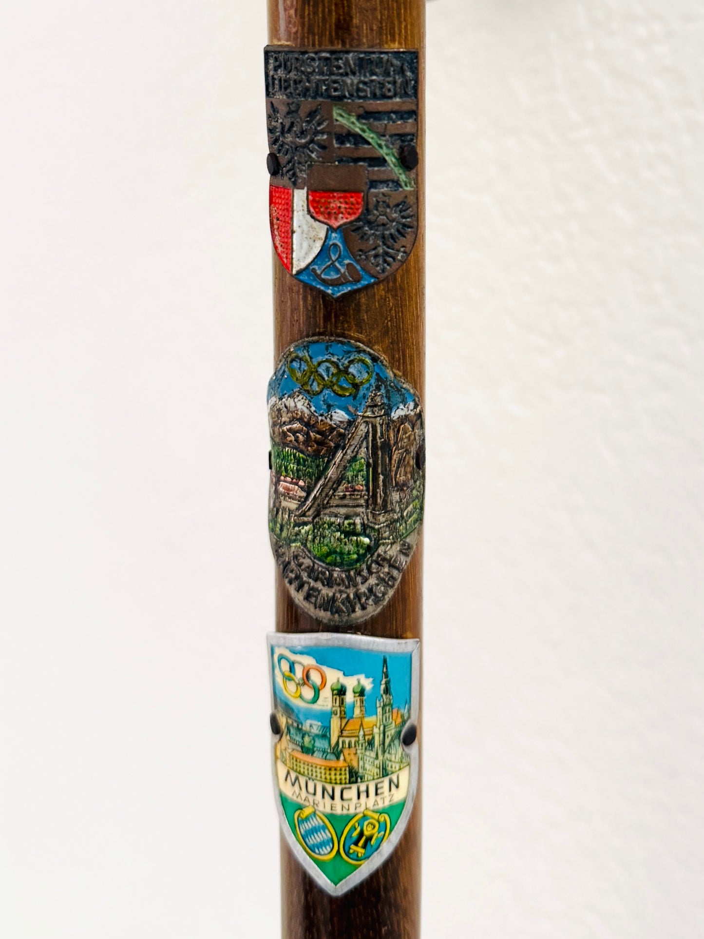 Munich Olympic 1972 Enamel Shields Symbols Walking Stick