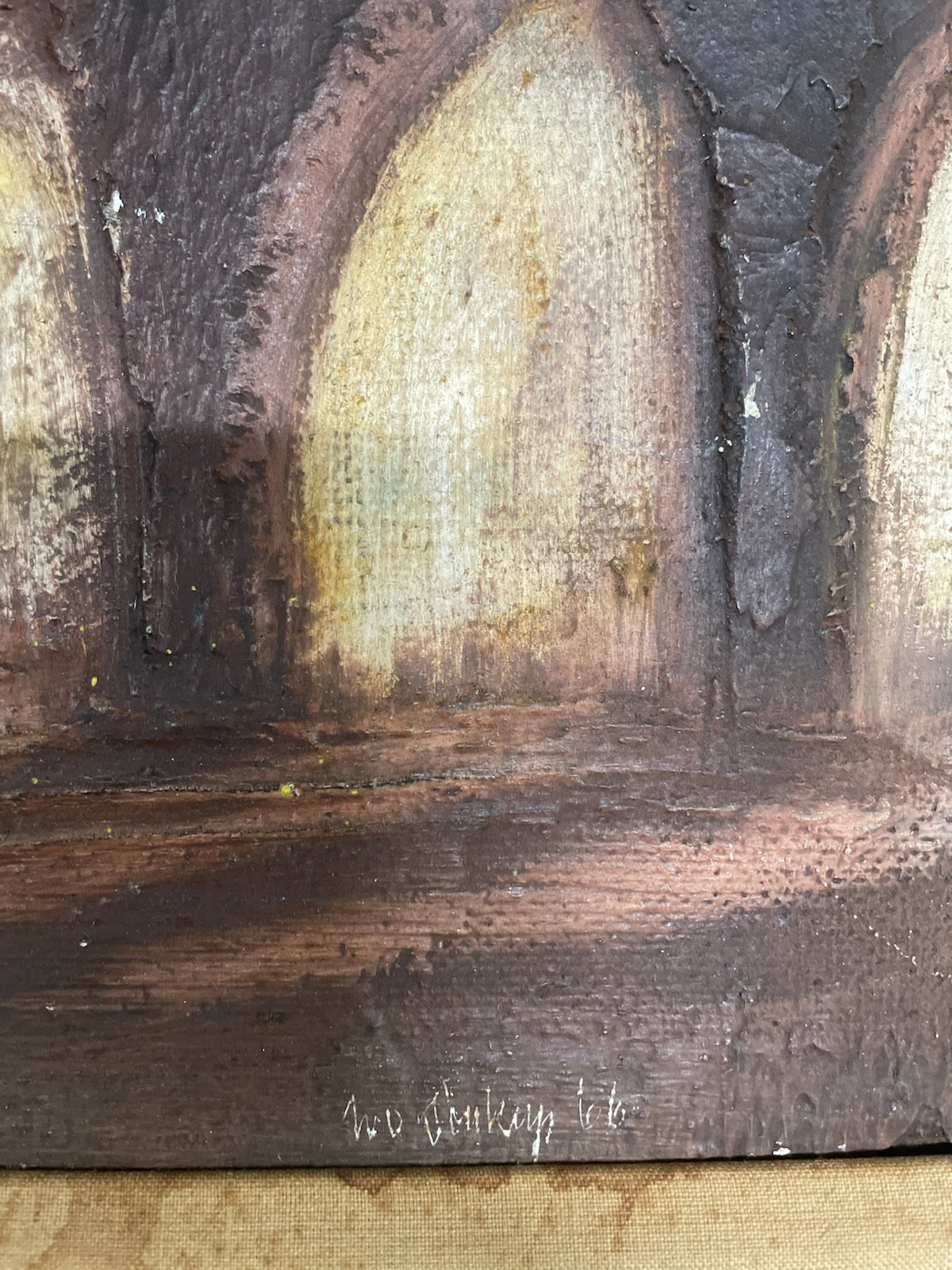 Ivo Soukup 66 Architectural Expressionist Signed Oil On Board