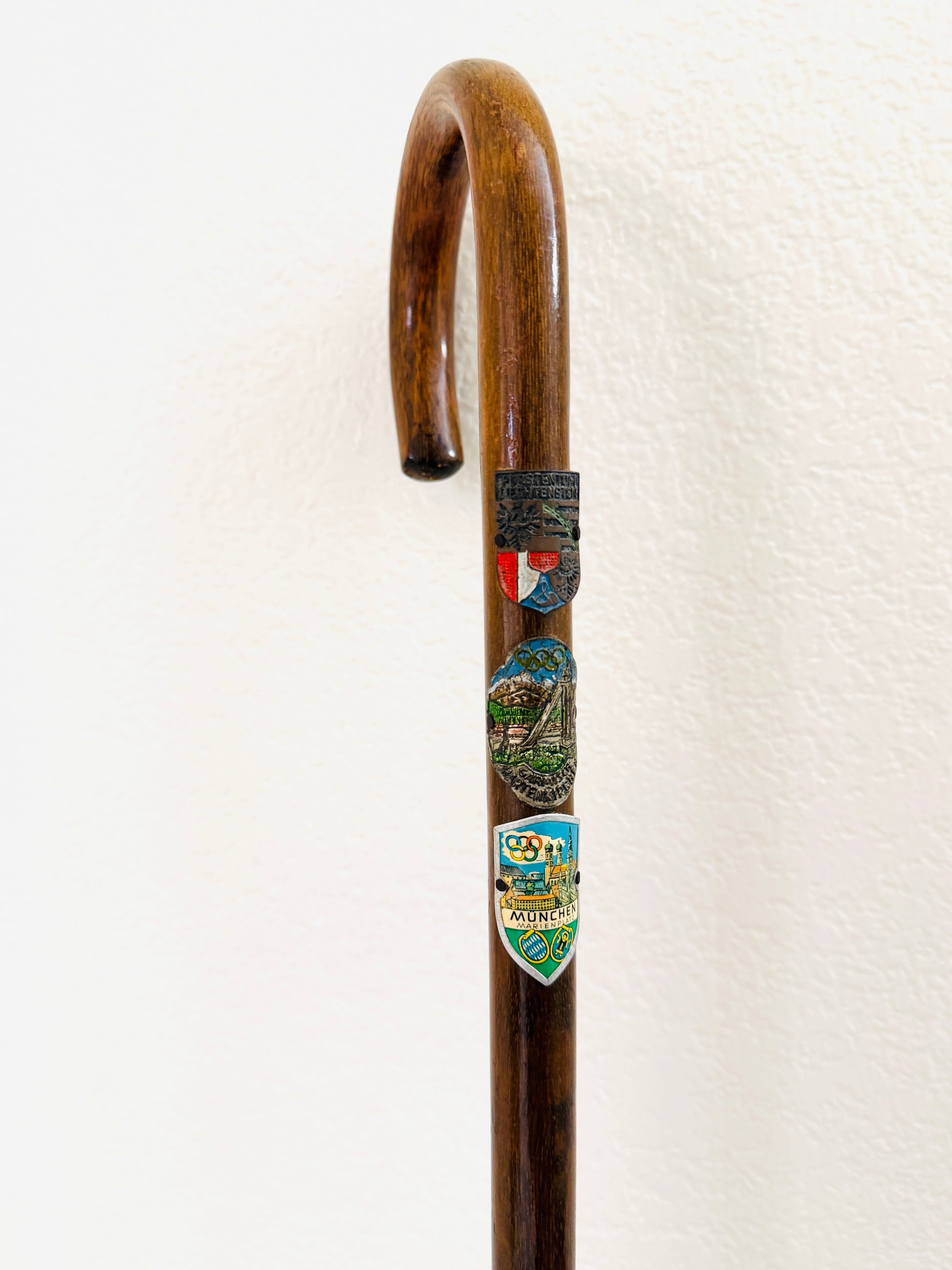 Munich Olympic 1972 Enamel Shields Symbols Walking Stick