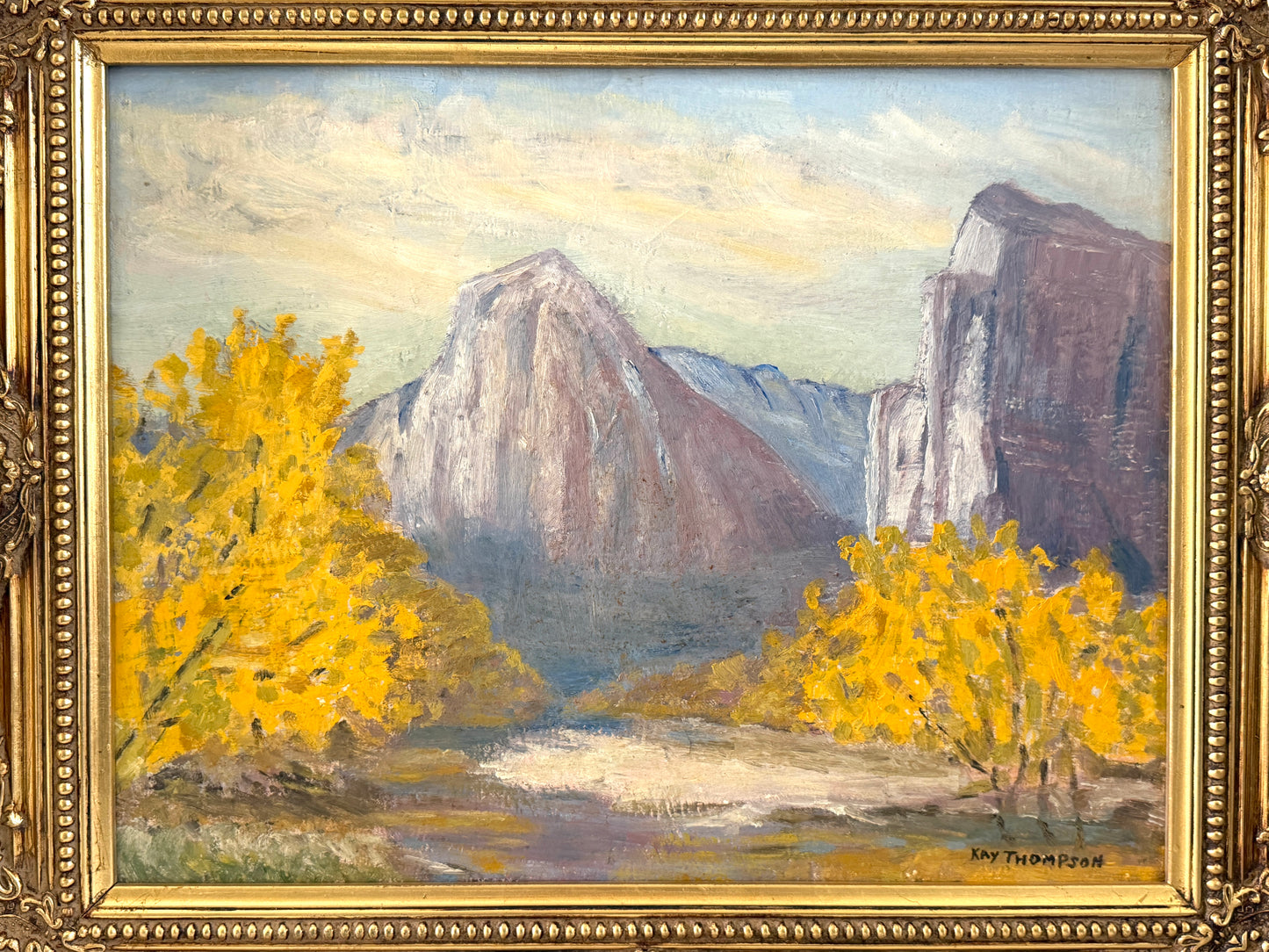 Kay Thompson Fall Foliage Landscape Yosemite National Park Signed Oil On Canvas