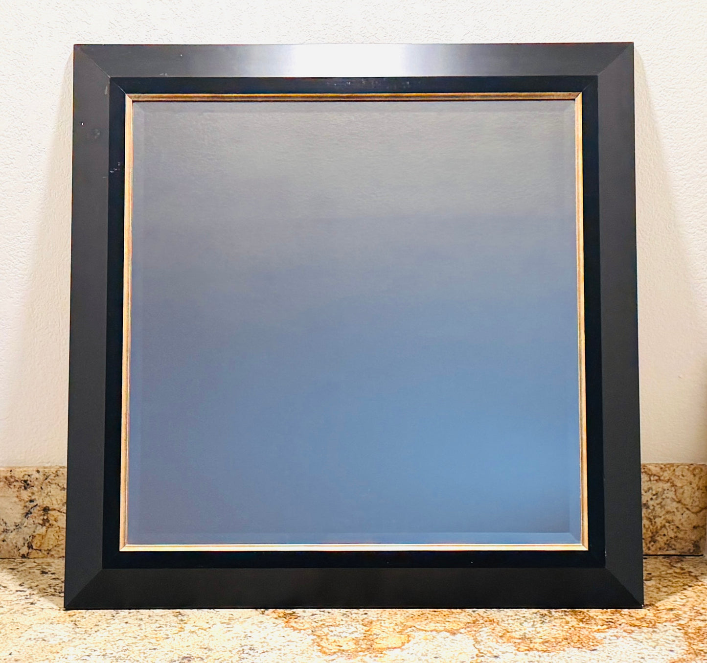 Black Square Beveled Mirror