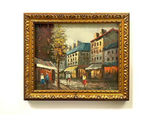 Henry Rogan Street of Europe Signed Impressionist Oil On Canvas
