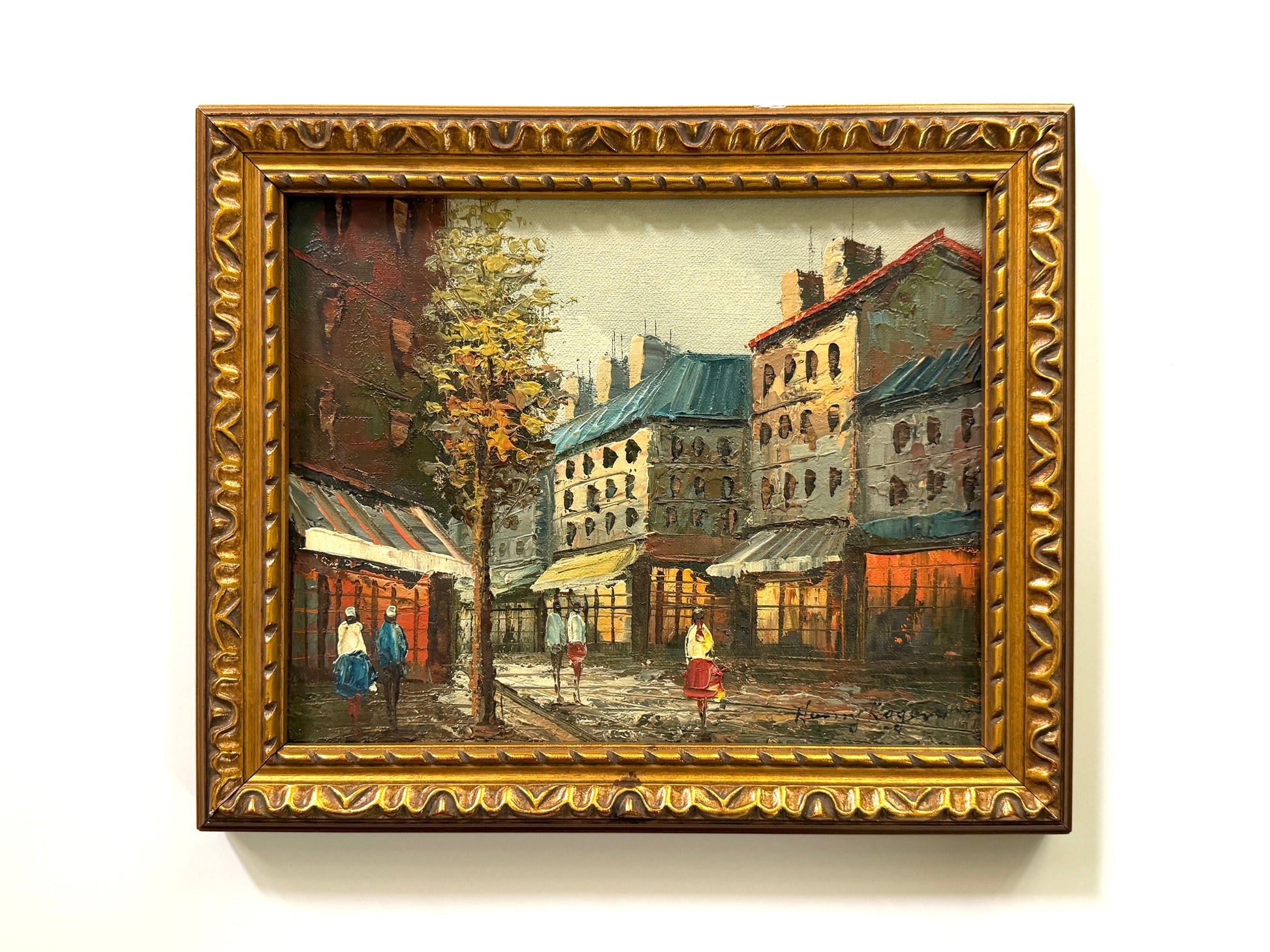 Henry Rogan Street of Europe Signed Impressionist Oil On Canvas
