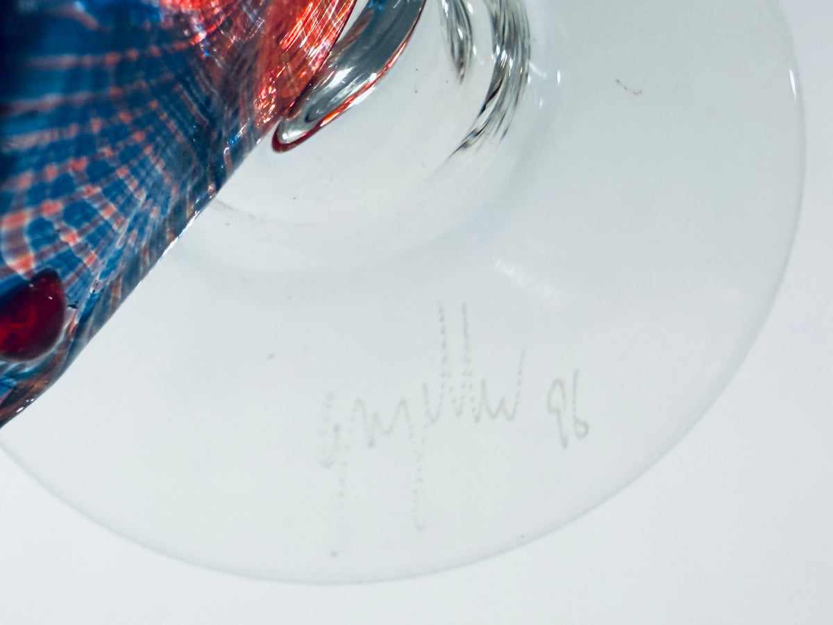 Gazelle Hand Blown Art Glass Colorful Fish Signed Bottle Condiment Shaker