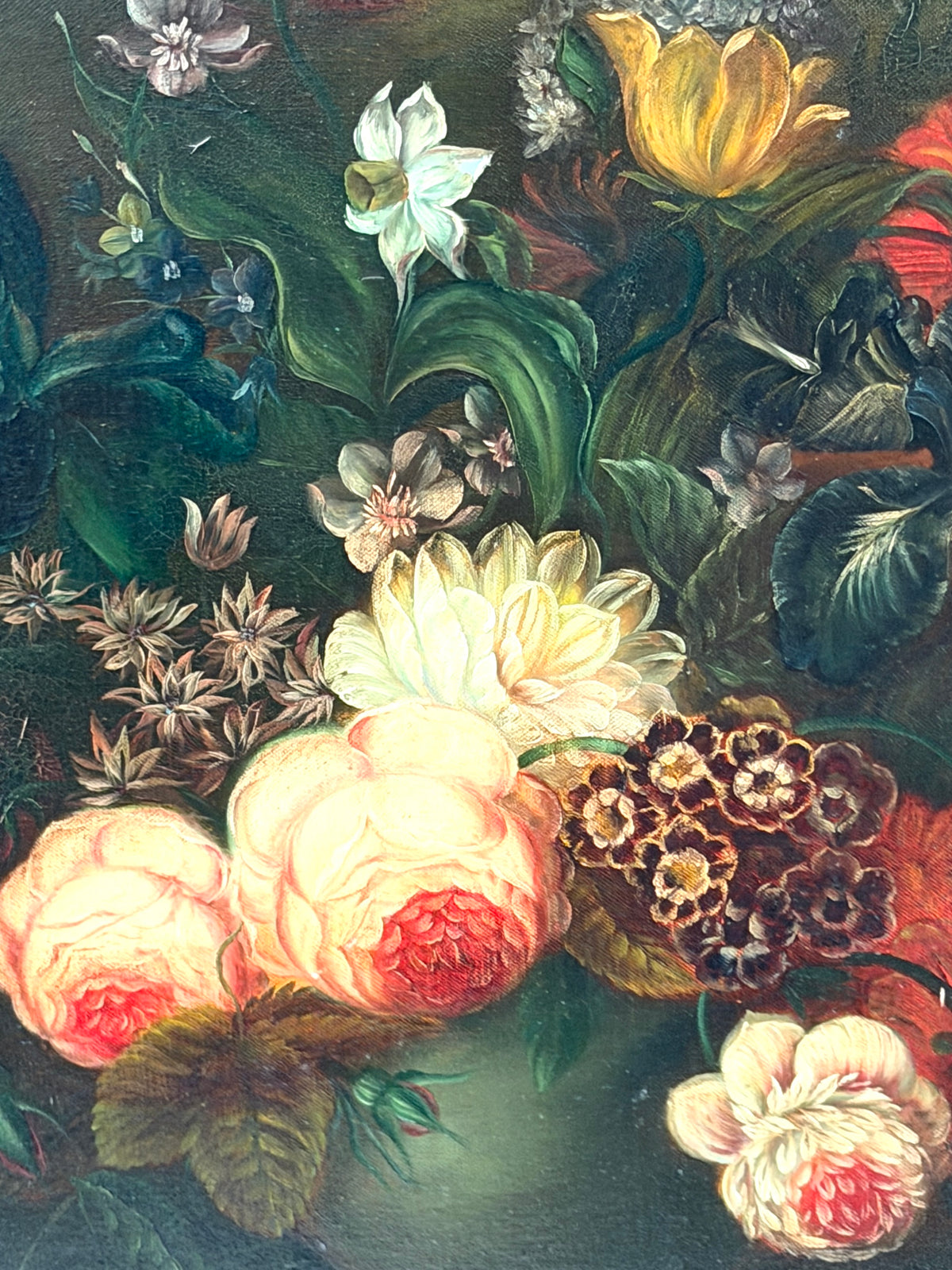 Orlando Still Life Flowers In A Vase Signed Oil On Canvas