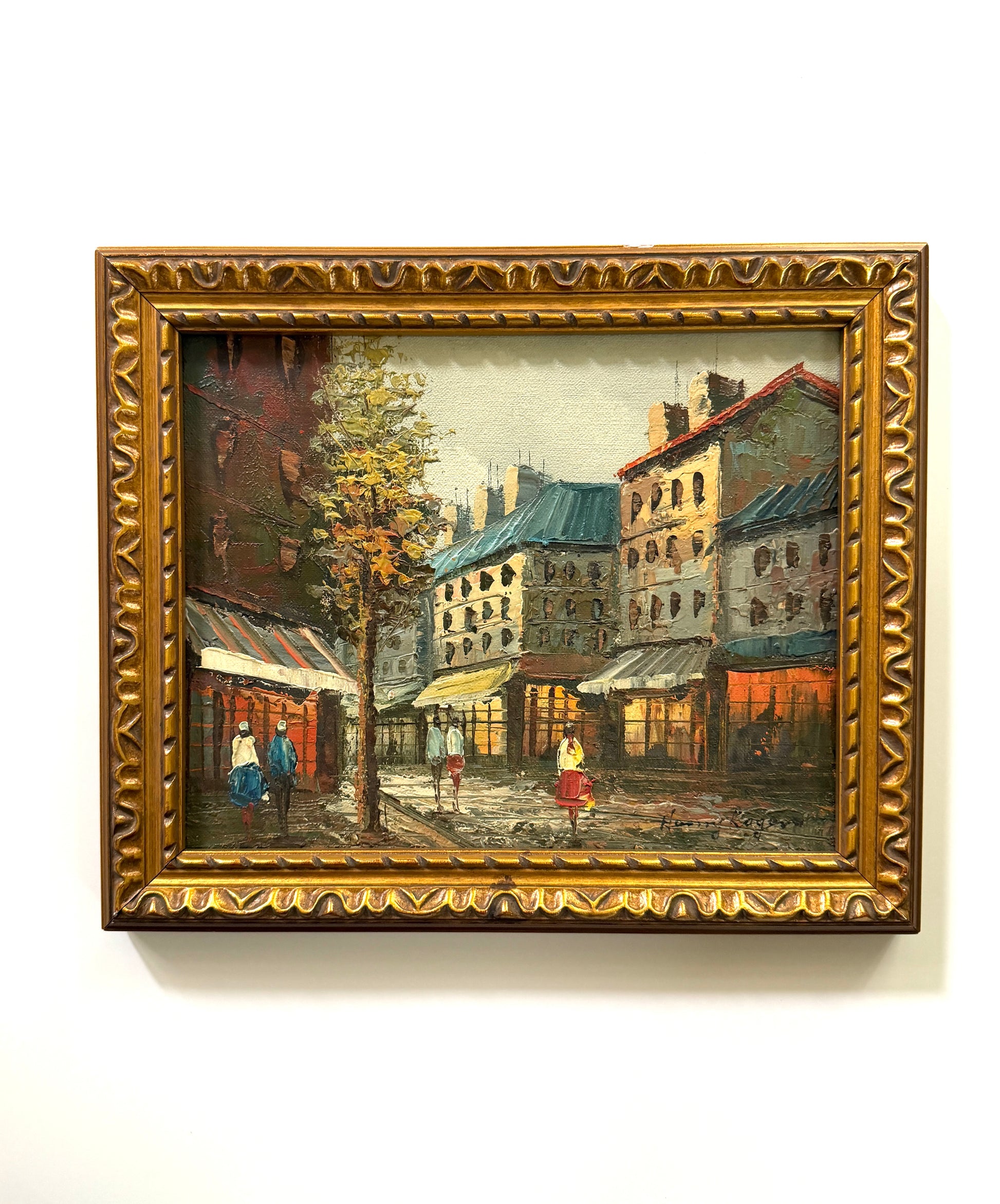 Henry Rogan Street of Europe Signed Impressionist Oil On Canvas