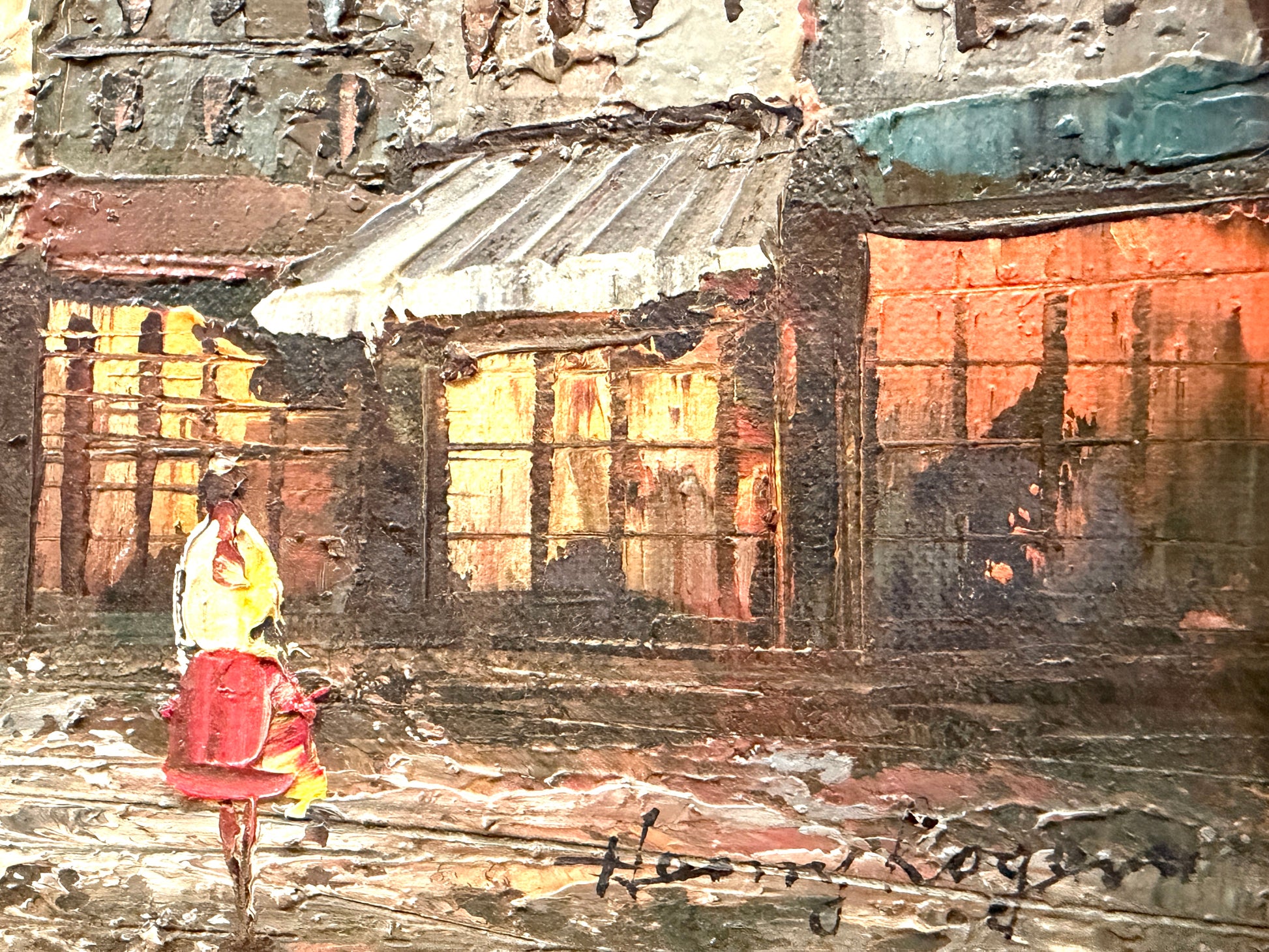 Henry Rogan Street of Europe Signed Impressionist Oil On Canvas