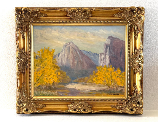 Kay Thompson Fall Foliage Landscape Yosemite National Park Signed Oil On Panel 
