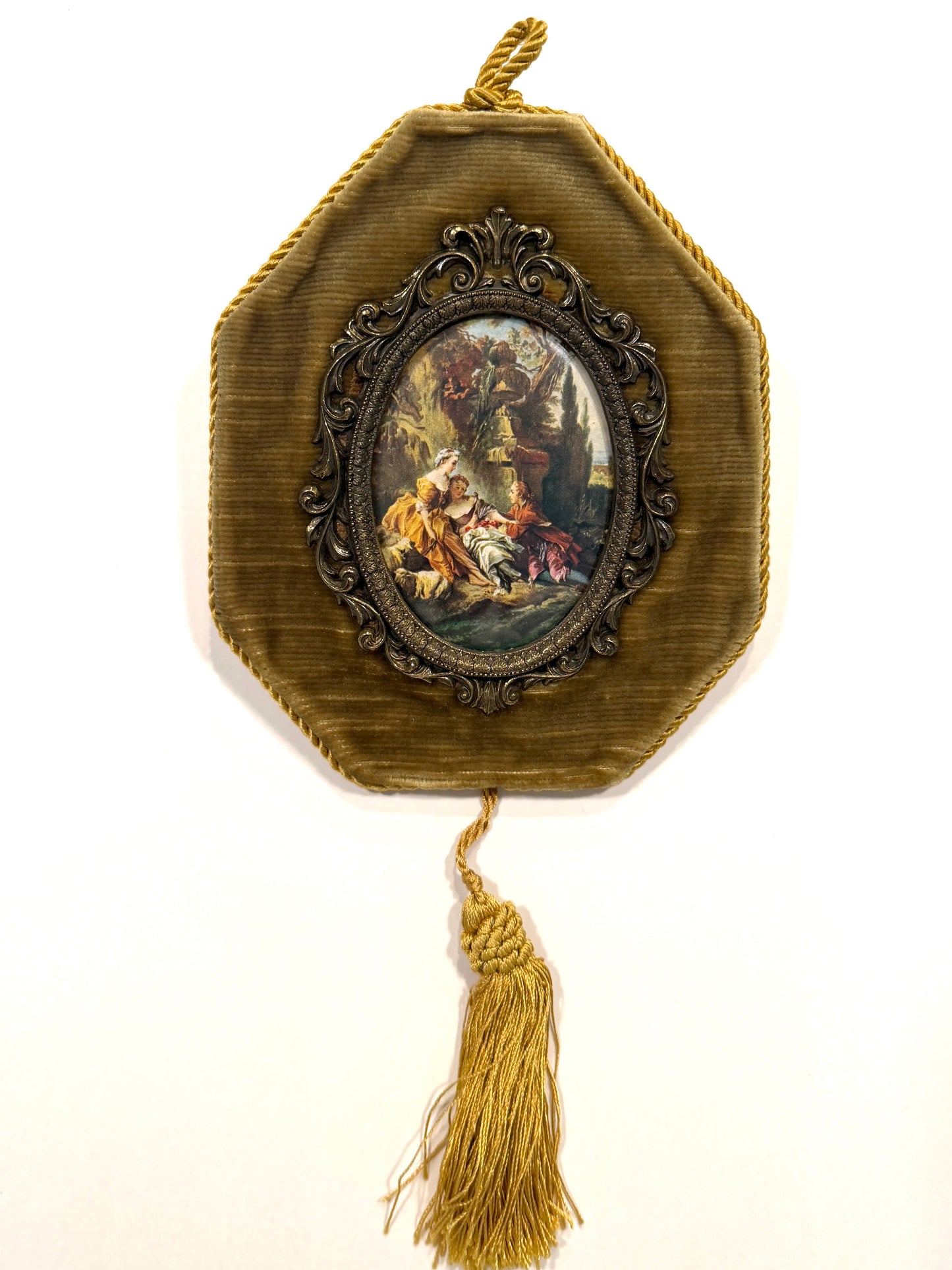 Treasure From Italy Broadway Decorative wall hanging with a framed artwork and tassel 