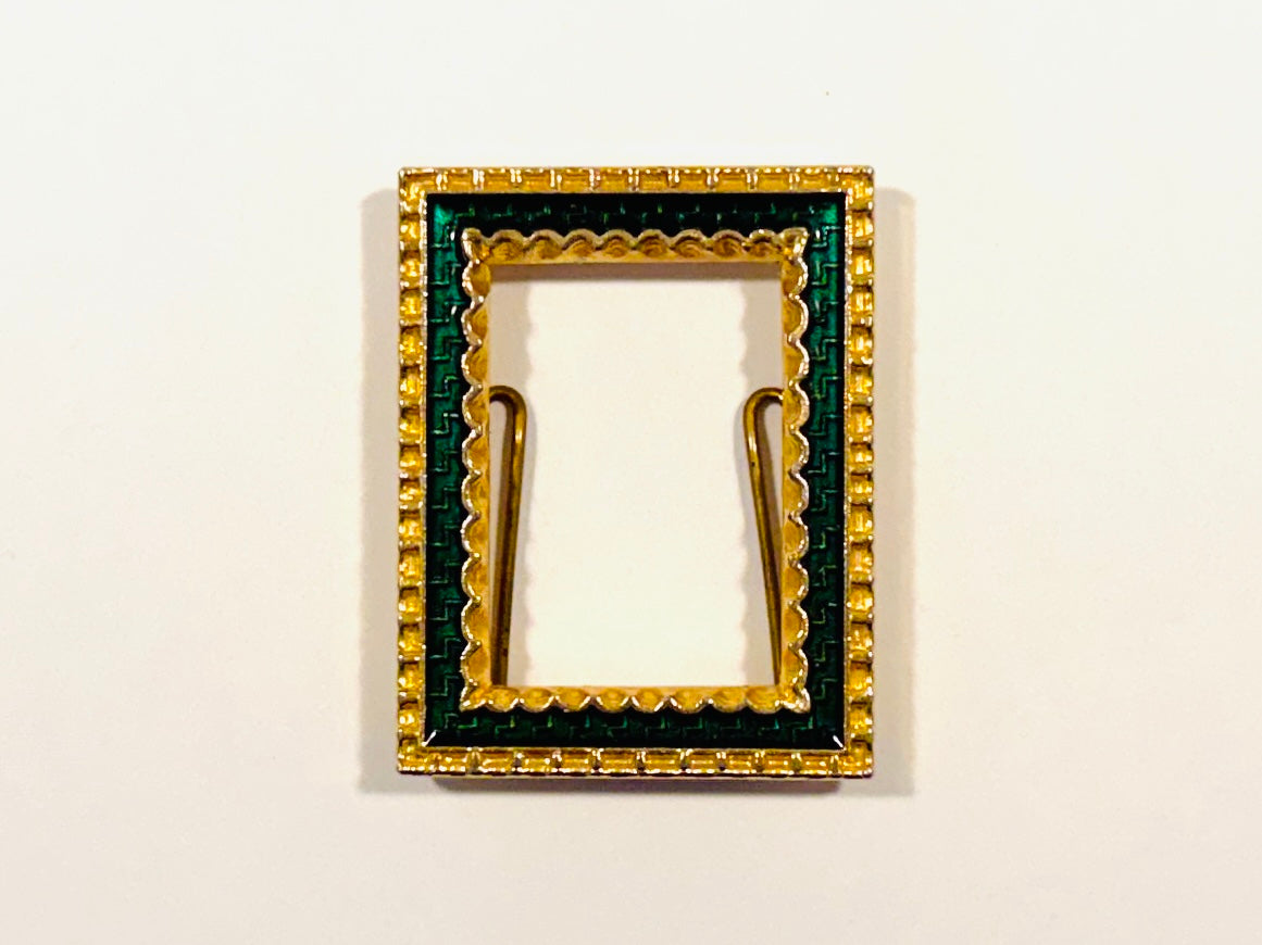 Miniature Green Enamel Gild Decorative Picture Frame