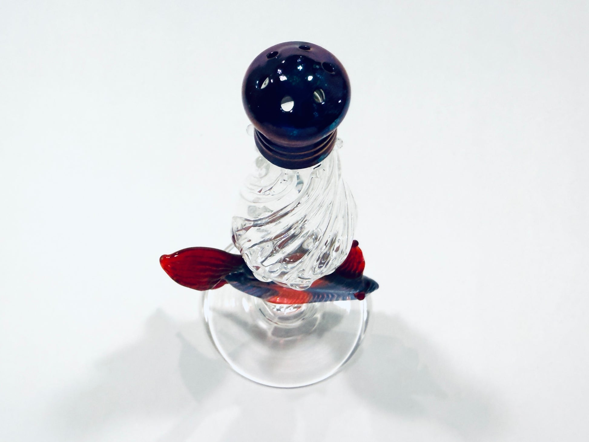Gazelle Hand Blown Art Glass Colorful Fish Signed Bottle Condiment Shaker