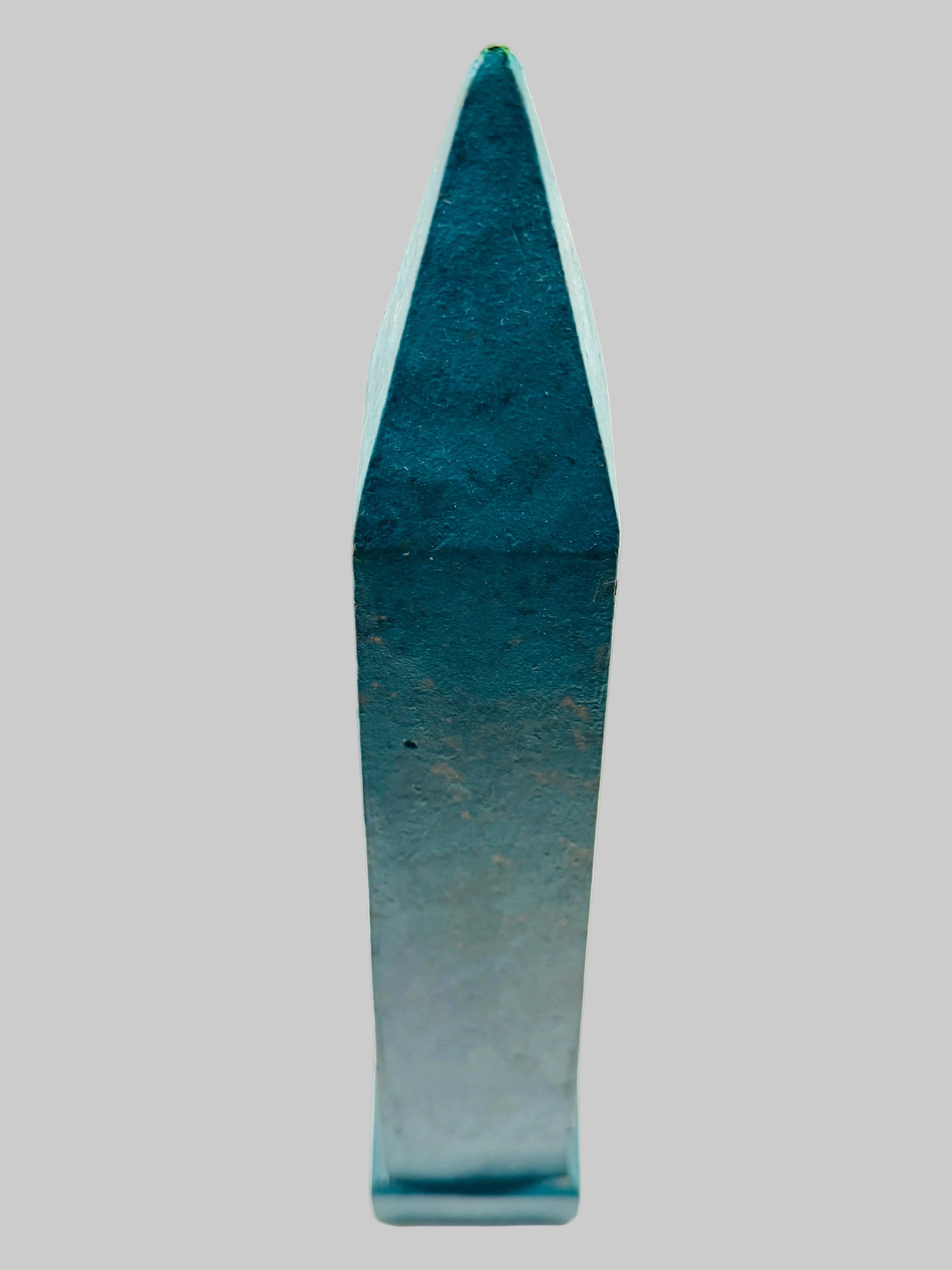 Folk Art Hand Painted Seafoam Carved Monumental Obelisk