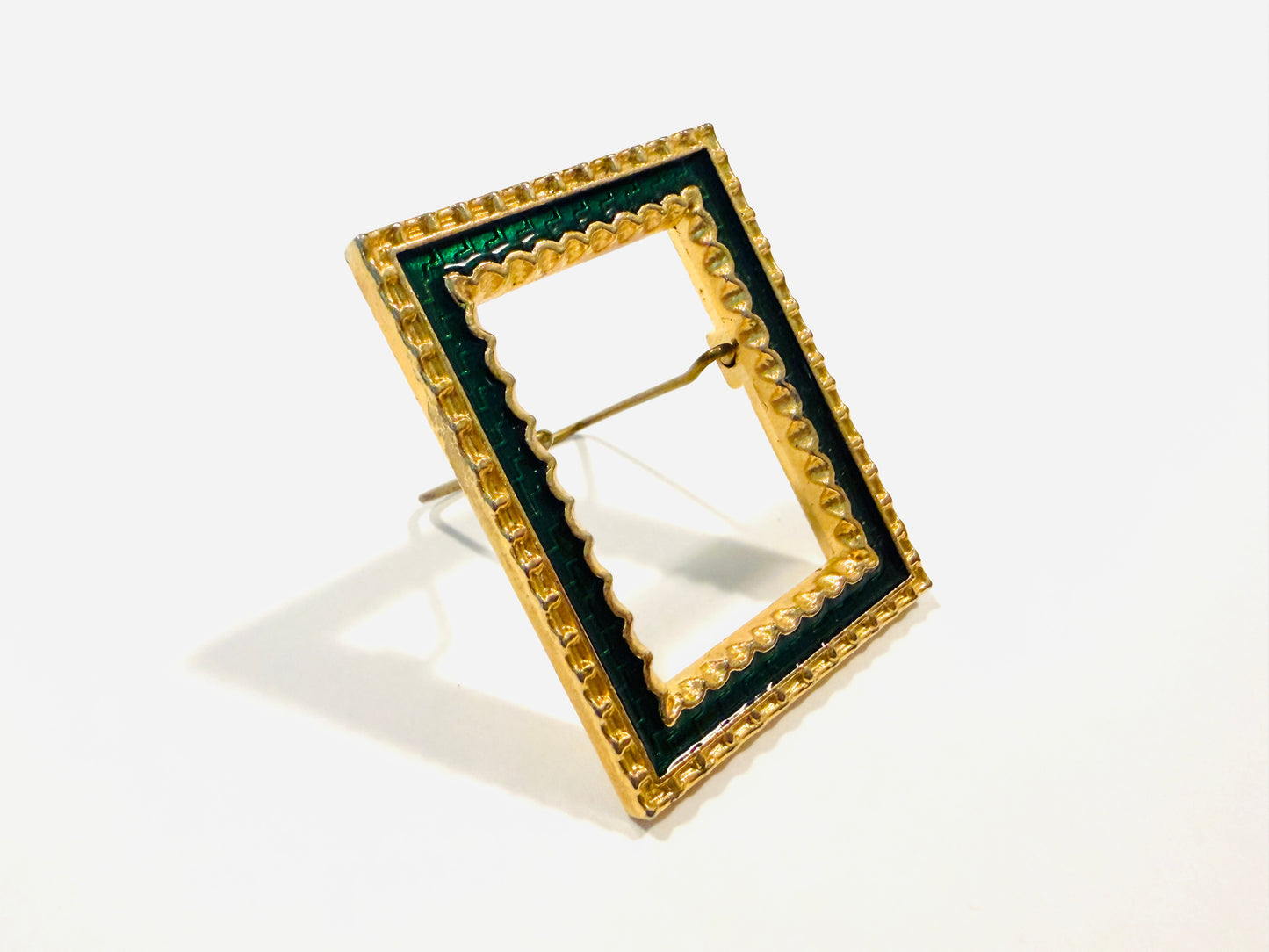 Miniature Green Enamel Gild Decorative Picture Frame