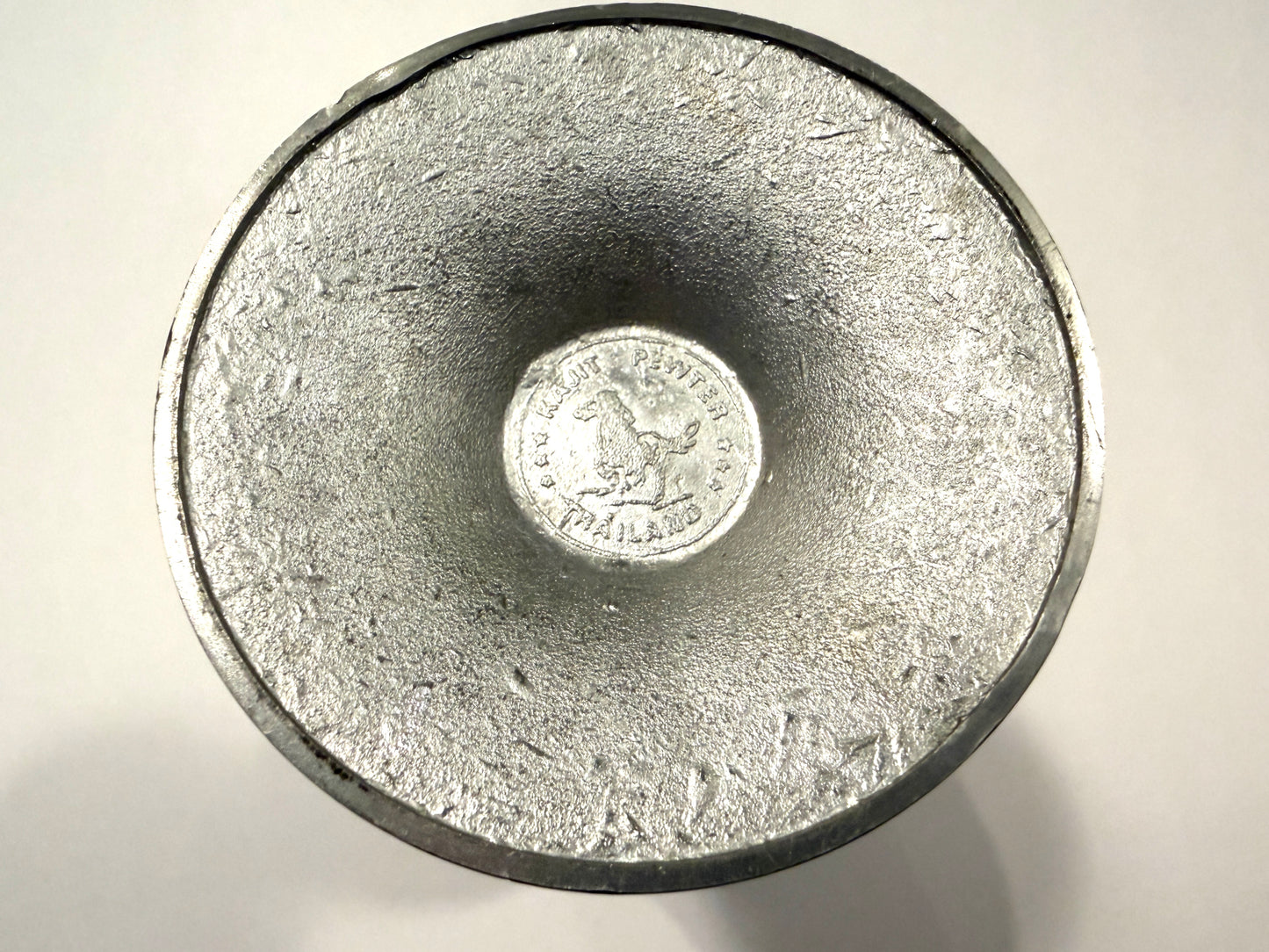 Kajit Thailand Pewter Outdoor Scene Elephants Stemware Cordial Goblet Hallmarked