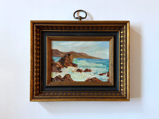 Coastal Scene Seascape Impressionist Oil On Canvas Board