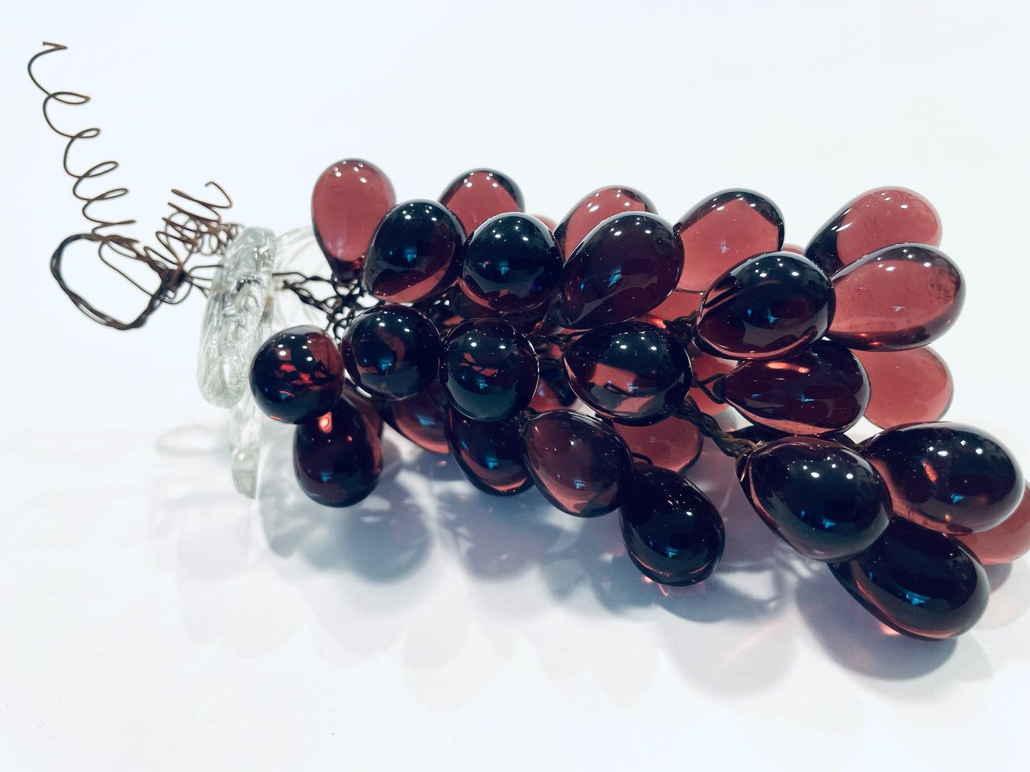 Grape Cluster Mid Century Modern Amethyst Glass Art