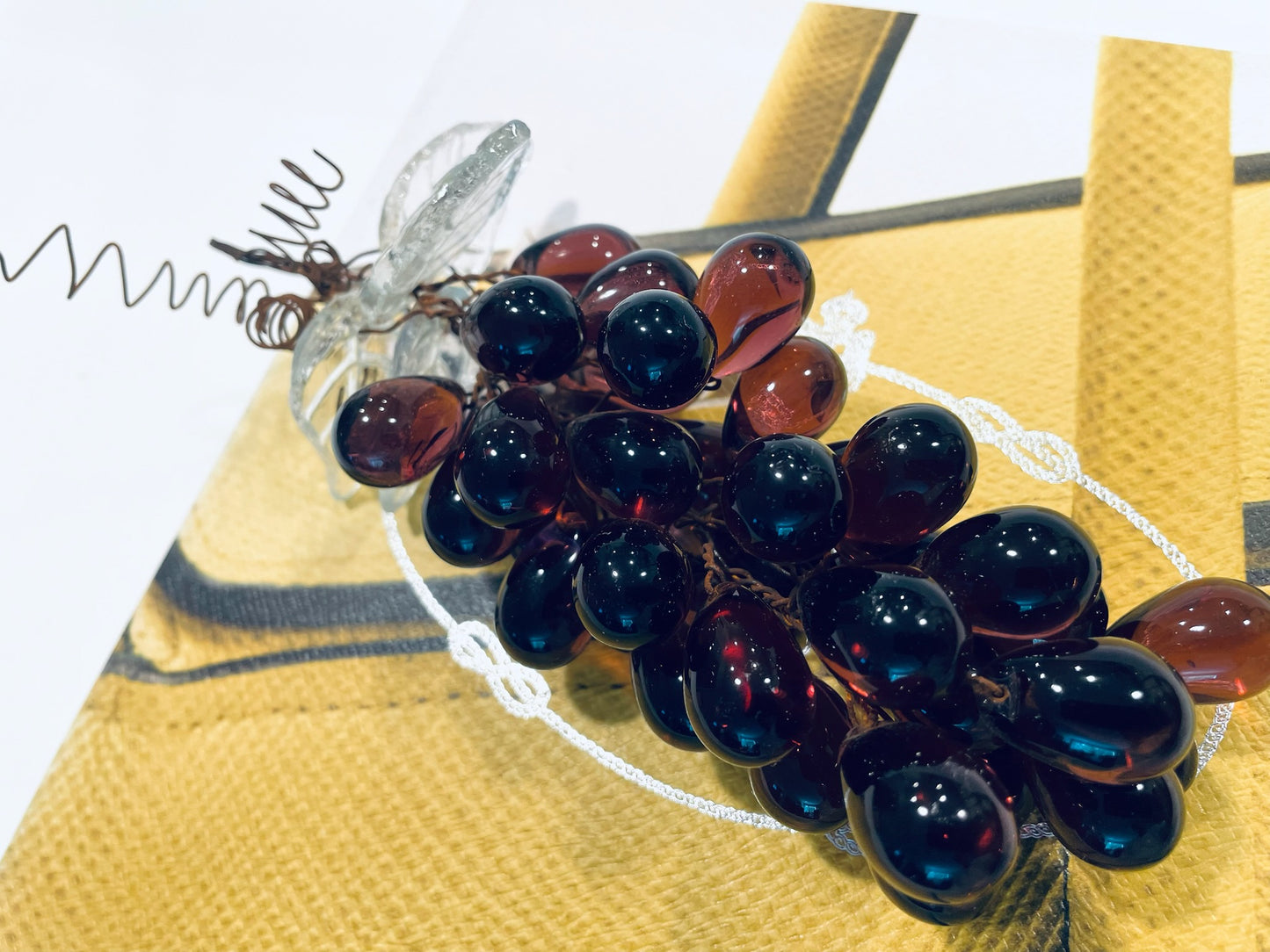 Grape Cluster Mid Century Modern Amethyst Glass Art