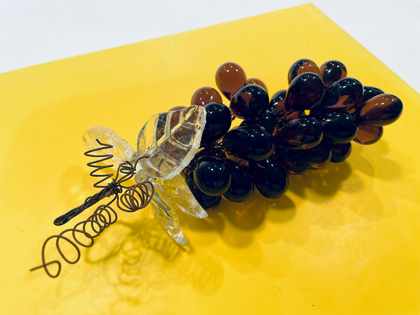 Grape Cluster Mid Century Modern Amethyst Glass Art