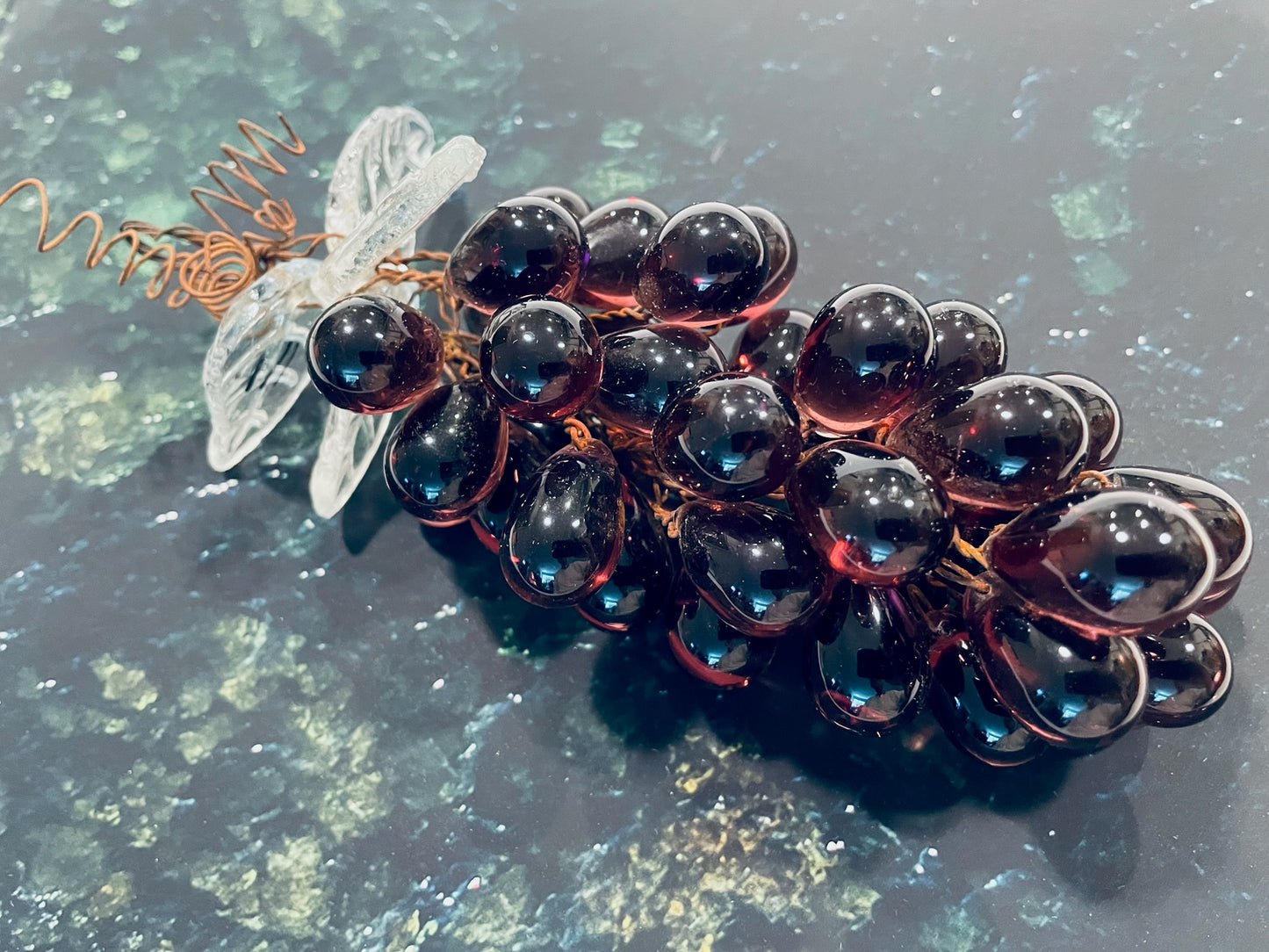 Grape Cluster Mid Century Modern Amethyst Glass Art