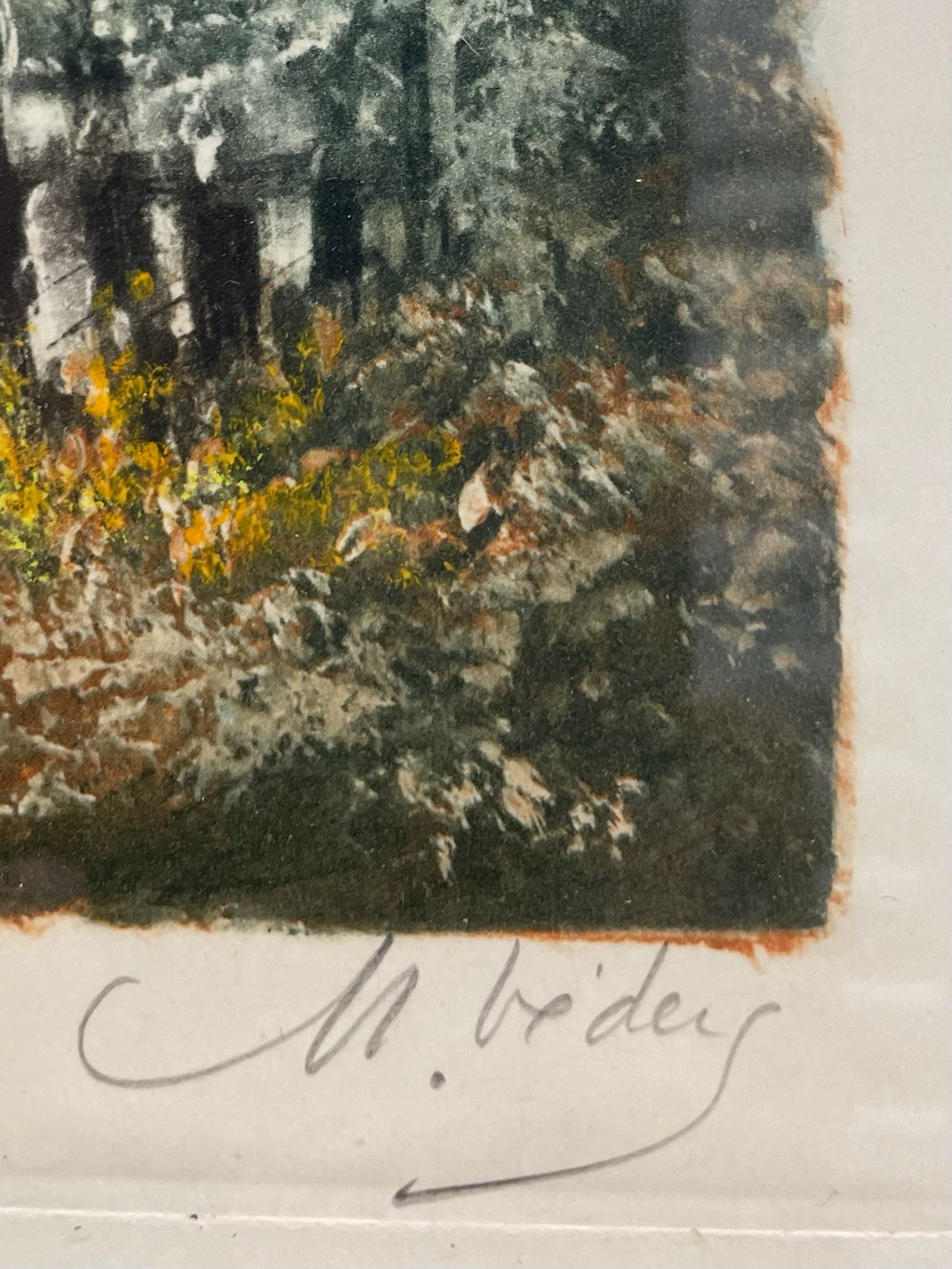 Eugene Veder Eiffel Tower Paris France Eau Forte Originale Signed Gouache