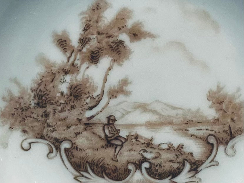 Winterling Bavaria Germany Pair of Pictorial Ashtrays