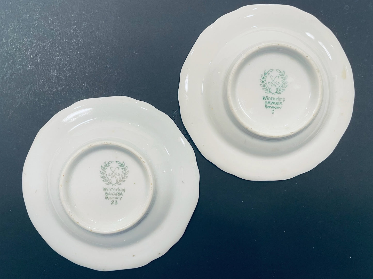 Winterling Bavaria Germany Pair of Pictorial Ashtrays