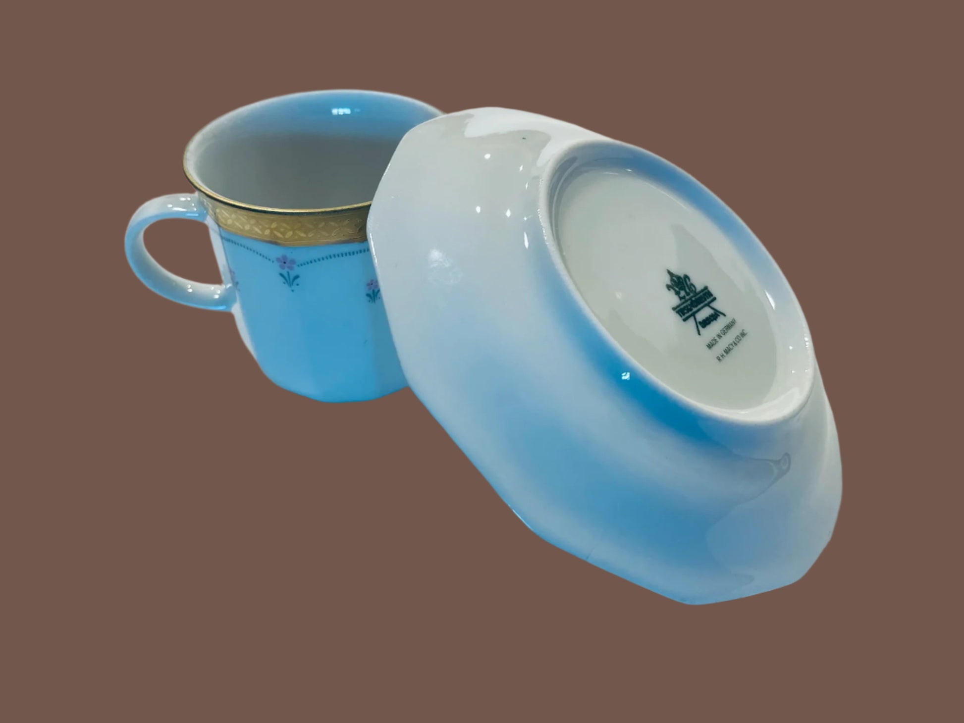 Tirschenreuth Bavaria Porcelain Cup With Saucer Made in Germany